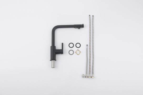 Смеситель для кухни с подключением фильтра Timo Hette черный 1026/03F